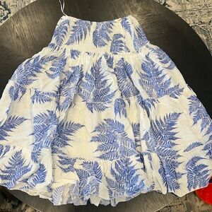 ee:some boutique brand blue & white tiered strapless dress or skirt